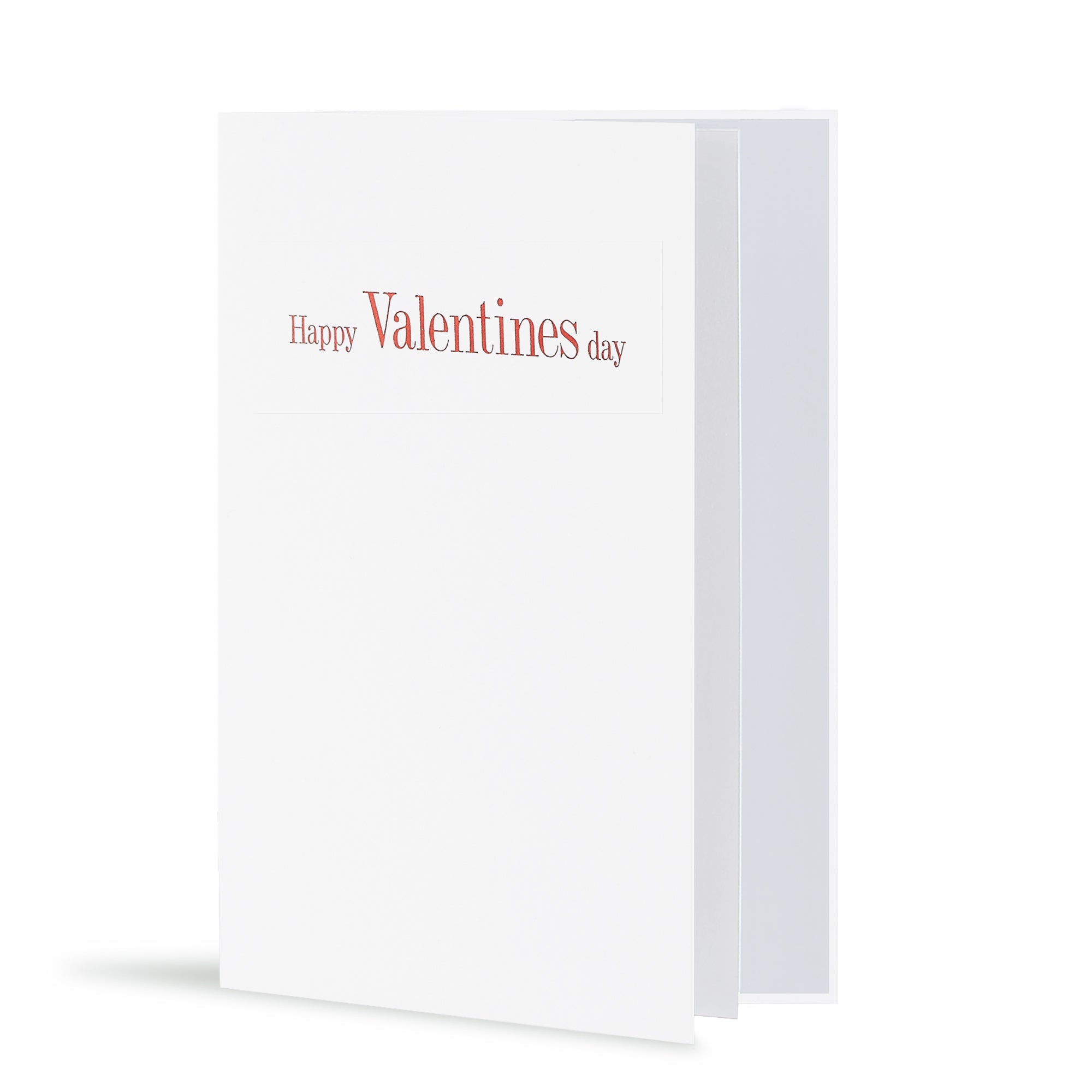 Happy Valentines Day Card, White Red