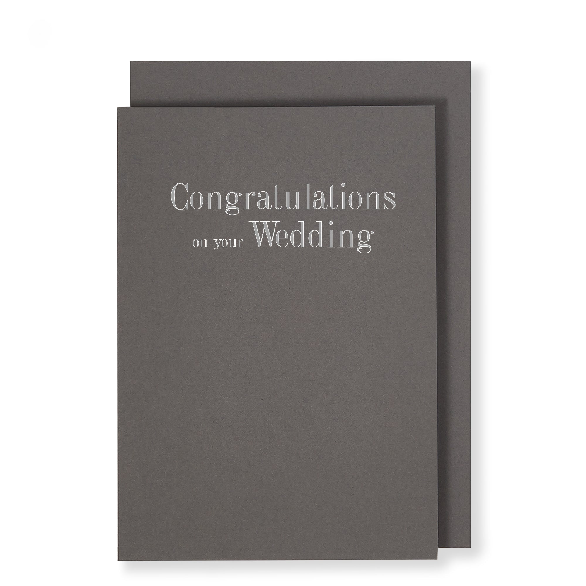 Congratulations On Your Wedding Card, Dark Grey