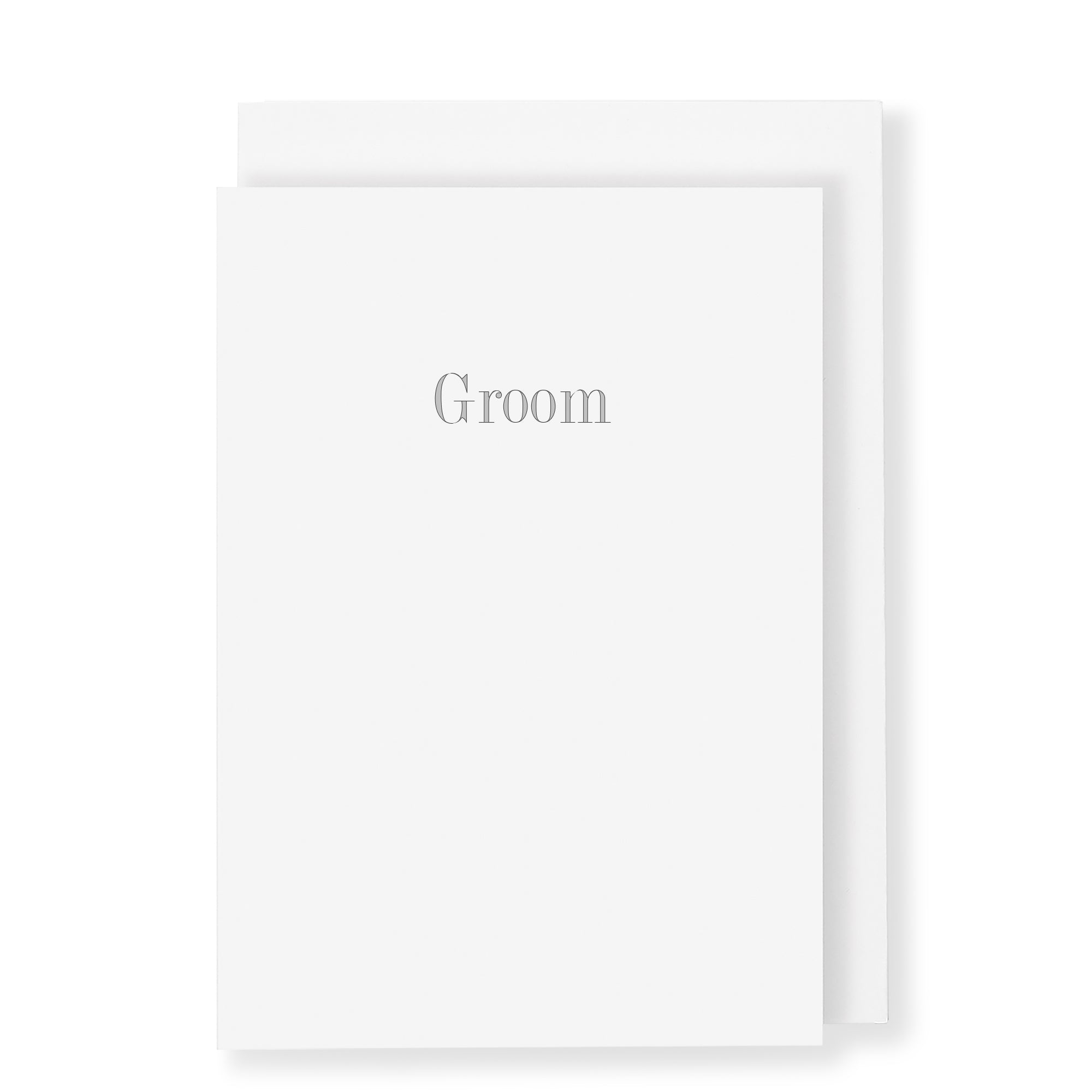 Groom Card, White