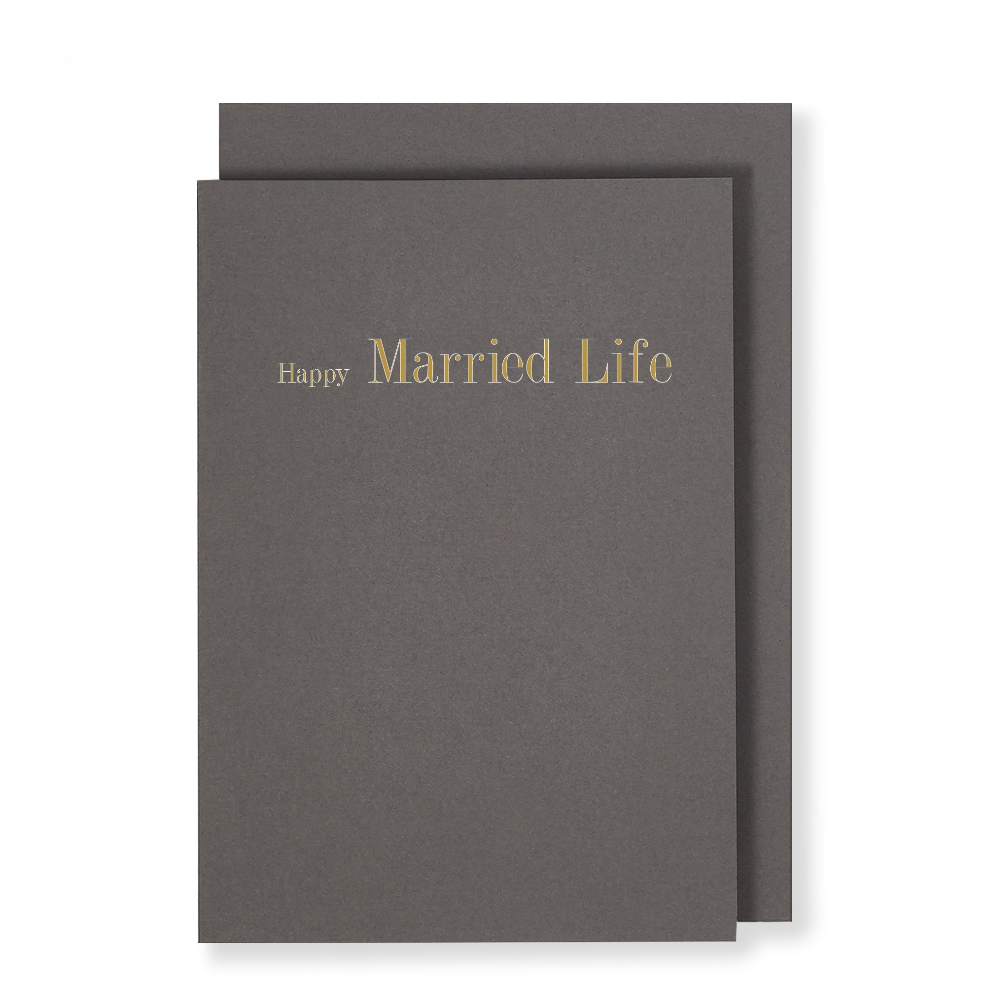 Happy Married Life Card, Dark Grey