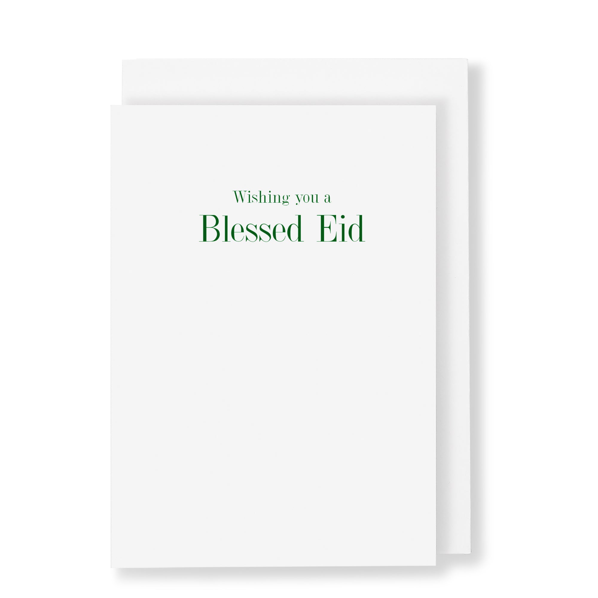 Wishing You A Blessed Eid Card, Green Foiled